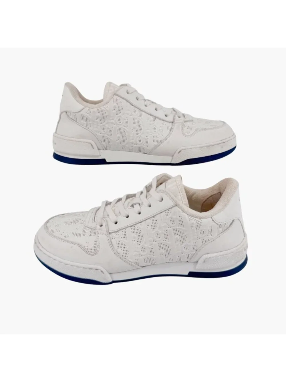 Christian Dior One Low Top Oblique Sneakers Size 36.5 US 6.5 White Leather Logo - Picture 7 of 14